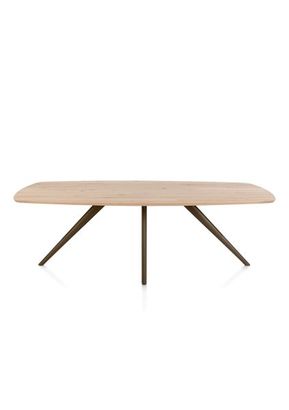 XOOON Arvada, Esstisch 220 x 110 cm, oval, 4 Beine - Beige, Weiß, Gelb - 1