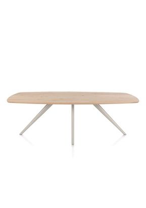 XOOON Arvada, Esstisch 220 x 110 cm, oval, 4 Beine - Beige, Weiß, Gelb - 1