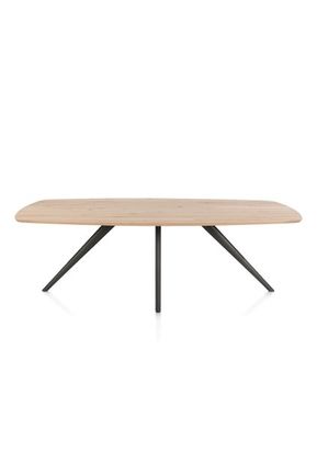 XOOON Arvada, Esstisch 220 x 110 cm, oval, 4 Beine - Beige, Weiß, Gelb - 1