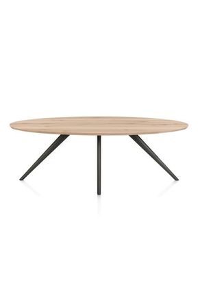 XOOON Arvada, Esstisch 220 x 110 cm, Ellipse, 4 Beine - Beige, Weiß, Gelb - 1