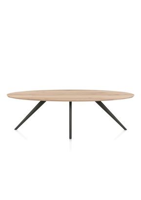XOOON Arvada, Esstisch 250 x 110 cm, Ellipse, 4 Beine - Beige, Weiß, Gelb - 1