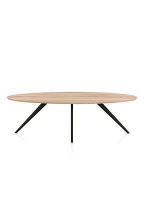 XOOON Arvada, Esstisch 250 x 110 cm, Ellipse, 4 Beine - Beige, Weiß, Gelb - 1
