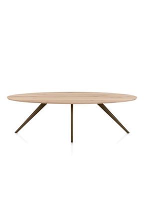 XOOON Arvada, Esstisch 250 x 110 cm, Ellipse, 4 Beine - Beige, Weiß, Gelb - 1