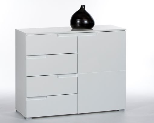 Kommode Bente, ca. 100x80 cm - Weiß Hochglanz - 1