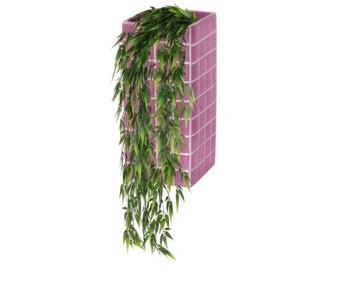 Vase "Cube" aus Steingut, ca. 25 cm hoch - Orange oder Pink - 2