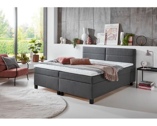 Boxspringbett "Steve" mit Stauraum - Anthrazit - 1