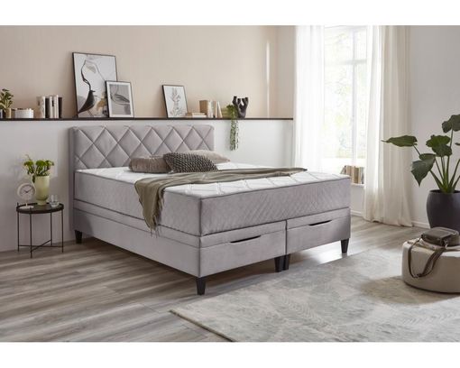 Boxspringbett "Sassenberg", ca. 180x200 cm - Silber - 3