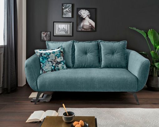 2,5 er Sofa "Berlin" blau/türkis - blau/türkis - 1