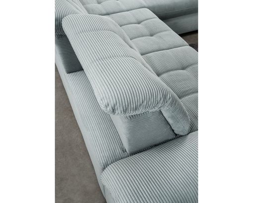 Ecksofa/Wohnlandschaft " Bosse" leger, inkl. Staukasten, Kopfteilfunktion, Liegefunktion, Sitztiefenverstellung - aquablau - 4