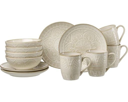 12-teiliges Frühstücksset "Omara" - Beige - 1