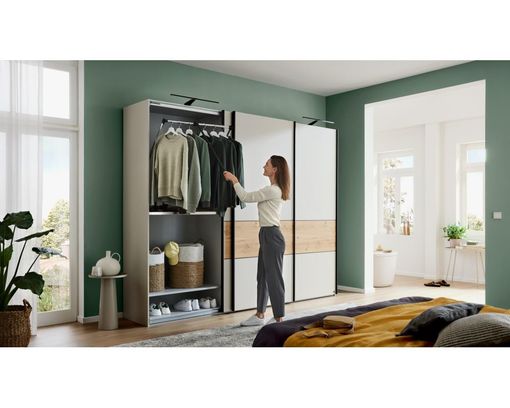 Interliving Schwebetürenschrank 1205, ca. 300x236 cm - Champagner / Holzfarben - 2