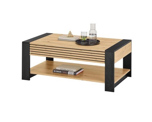 Couchtisch "Stockholm", ca. 108x42x60 cm - Braun/Schwarz - 1