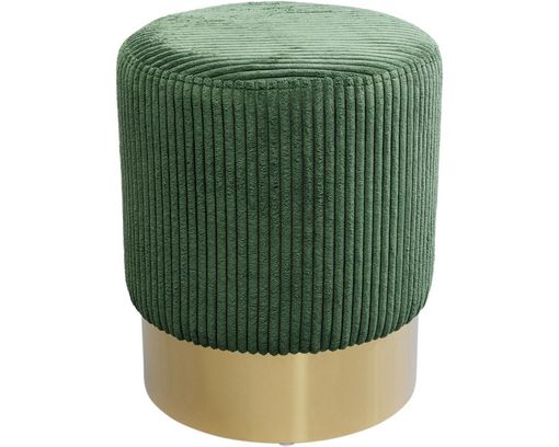 Hocker "Kiel", Cord Grün / Gold - Grün/Gold - 1
