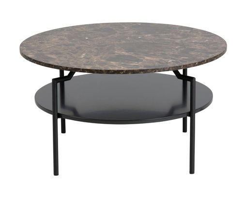 Couchtisch Allenfeld - schwarz / Marmor braun - 1