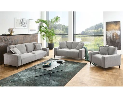 3er-Sofa "Ida", leger, inkl. Kissen - Mittelgrau - 1