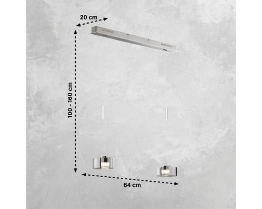 LED-Pendelleuchte "Lavin", 2-flammig, - Silber - 4
