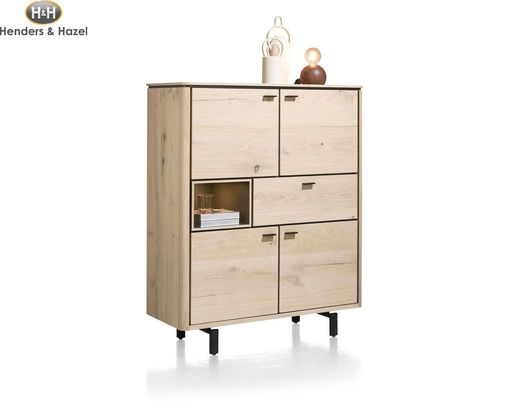 Highboard "Livada" Henders & Hazel Wildeichen Furnier Natur, LED Beleuchtung - braun/Wildeiche Natur - 2