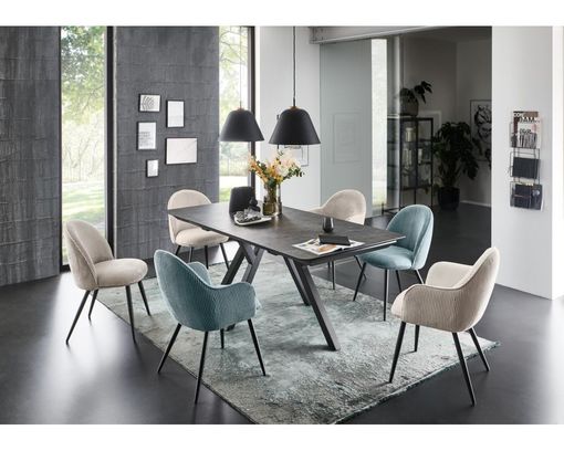 Esstisch "Perth", Marble, Metall schwarz - Anthrazit - 6