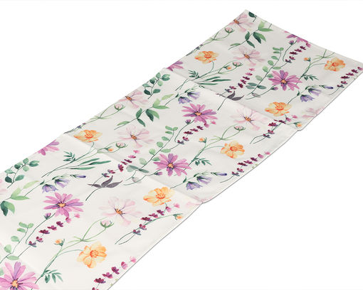 Tischläufer mit Blumenmotiv, ca. 40x140 cm - Mehrfarbig - 1