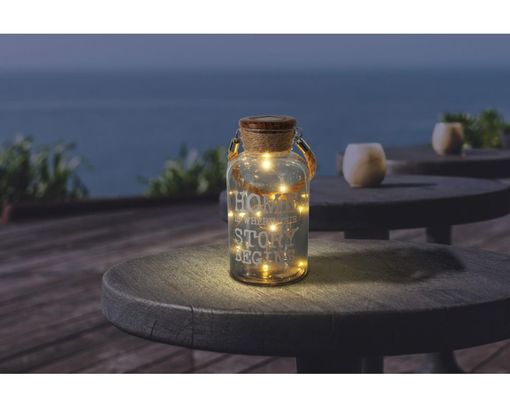 LED-Solarleuchte Kunststoff/Holzoptik - Braun/Grau - 3
