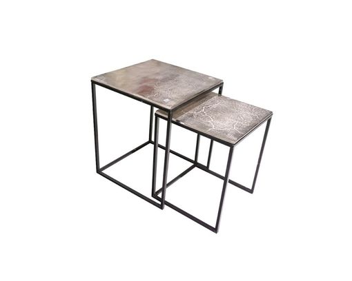 Beistelltisch groß, ca. 38x38x46 cm - Schwarz/Weiß - 1