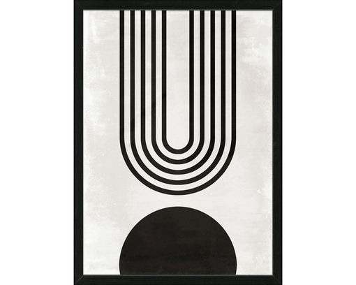 Kunstdruck "New Geometric Shapes V", ca. 55x75 cm, gerahmt - Schwarz/Grau/Weiß - 1