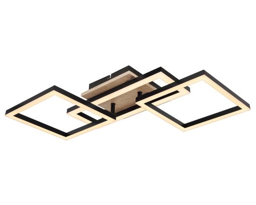 LED-Deckenleuchte "Bossy", Metall schwarz - Schwarz/Braun - 1
