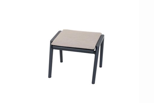 Hocker "Cortina" aus Aluminium - Anthrazit/Natur - 1