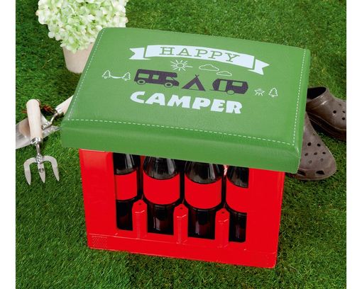 Bierkasten Sitzpolster "Happy Camper", ca. 34x44 cm - Grün - 2