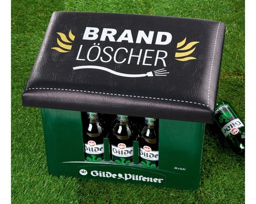 Bierkasten Sitzpolster "Brandlöscher", ca. 34x44 cm - Schwarz - 2