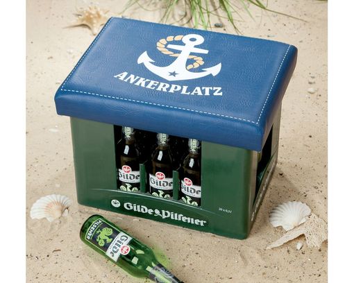 Bierkasten Sitzpolster "Ankerplatz", ca. 34x44 cm - Blau - 1