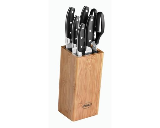 7-teiliger Messerblock "Cuisine" aus Bambusholz - Braun - 1