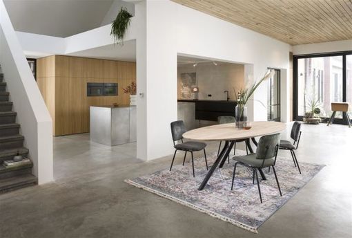 XOOON Arvada, Tisch 190 x 100 cm. - ovale - Fusse an der seite - Beige, Braun - 10