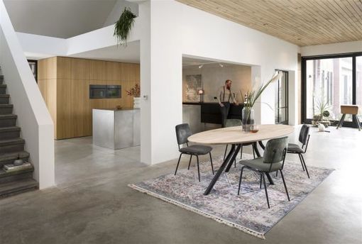 XOOON Arvada, Tisch 190 x 100 cm. - ovale - Fusse an der seite - Beige, Braun - 11