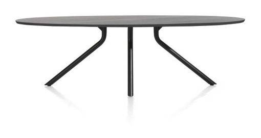 XOOON Arvada, Tisch 250 x 110 cm. - Ellipse - zentralem Fuß lang - Schwarz - 1