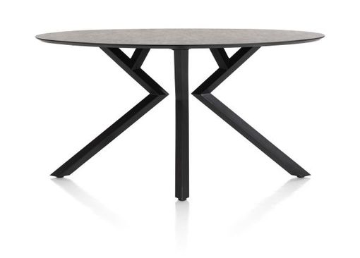 XOOON Masura, Tresentisch Ellipse - 180 x 100 cm (Hoehe 92 cm) - Schwarz, Grau - 1