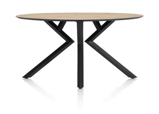 XOOON Masura, Tresentisch Ellipse - 180 x 100 cm (Hoehe 92 cm) - Beige, Braun - 1