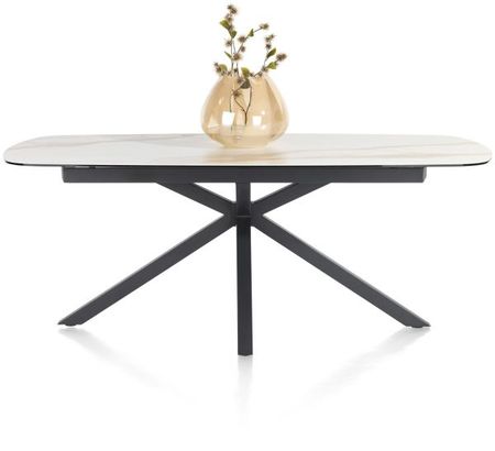 XOOON Montello, Tisch 200 x 100 cm -  zentralem Fuss - Keramikplatte - Beige, Weiß - 1