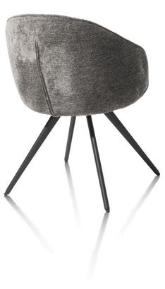 XOOON Owen, Armlehnstuhl - 4-Füße - drehbar - Stoff Calabria - Schwarz/ Anthrazit, Grau - 3