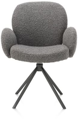 XOOON Jaxon, Armlehnstuhl - Gestell Grafit - drehbar - Stoff Brioni - Leber - 1