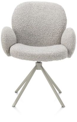 XOOON Jaxon, Armlehnstuhl - Gestell Silk Grey - drehbar - Stoff Brioni - Kiesel - 1