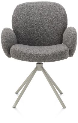 XOOON Jaxon, Armlehnstuhl - Gestell Silk Grey - drehbar - Stoff Brioni - Leber - 1