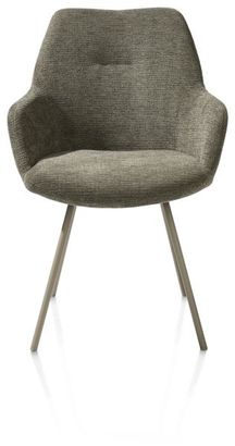 XOOON Odin, Armlehnstuhl - Metall Gestell RAL 7034 - Graugrün - Stoff Vada Mossgrün - Moosgrün - 1