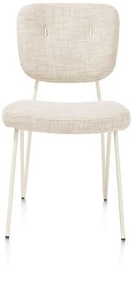 XOOON June, Stuhl + Taschenfederkern - Gestell RAL 1013 - nebbia + Stoff Luton - Creme - 1