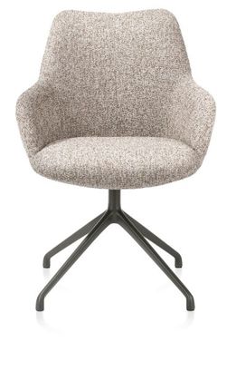 XOOON Mats, Armlehnstuhl - Aluminium Gestell graphit - drehbar - Stoff Luton - Kupfer - 1