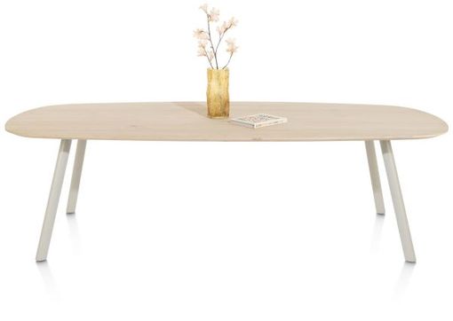 XOOON Niora, Tisch 240 x 115 cm - Oval - Metall Fuss - Beige - 1