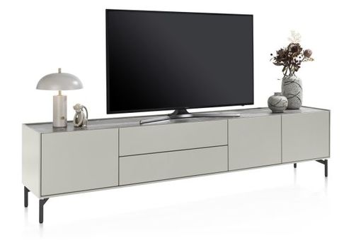 XOOON Noon, Lowboard 240 cm - 3-Tueren + 2-Laden - Deckplatte aus HPL light grey -  - 3