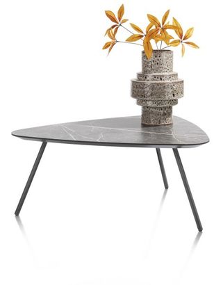 XOOON Niora, Couchtisch 85 x 77 cm - Primo Laminato Marble light grey - Schwarz, Grau - 1