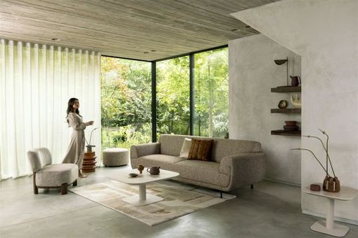 XOOON Brianto, Couchtisch 50 x 50 cm - Keramik Travertin Platte - Beige - 13
