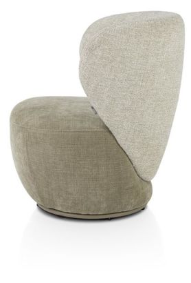 XOOON Solee, Sessel - drehbar - Lendekissen inklusive - Kombination Stoff Luton & Cadiz - Grün, Oliv - 3